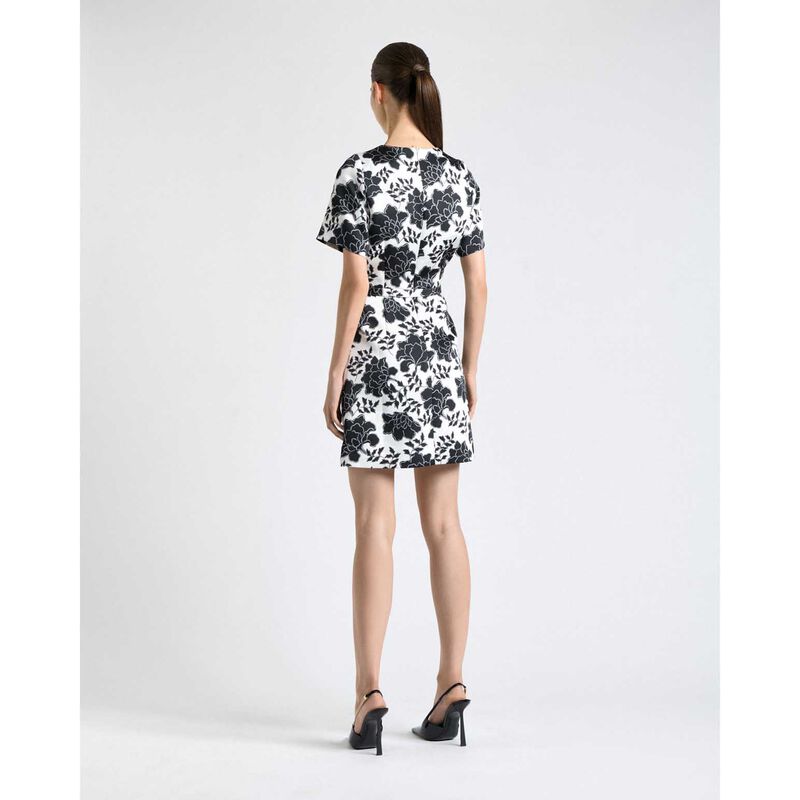 Cue Graphic Floral Satin Mini Dress image number 1